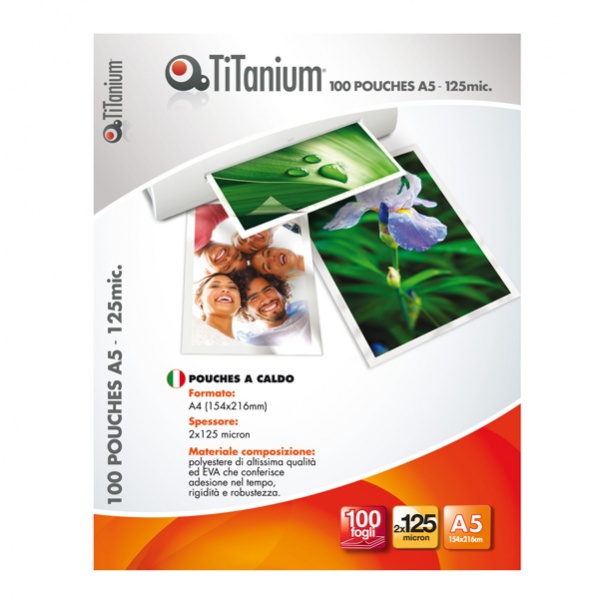 100 pouches 80x120mm 125my swiss card titanium - Z05049