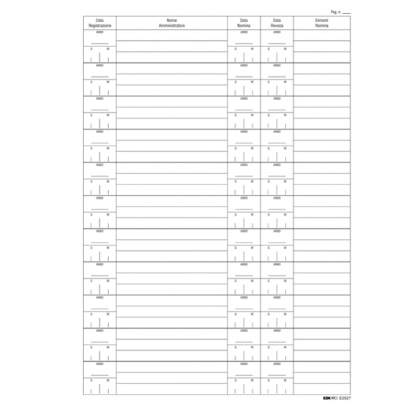 Registro nomina/revoca amministratore 297x210mm 16pag e2527 - Z05078