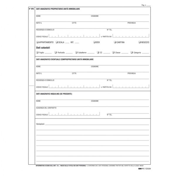 Registro anagrafica condominiale 297x210mm 48pag e2528 - Z05079