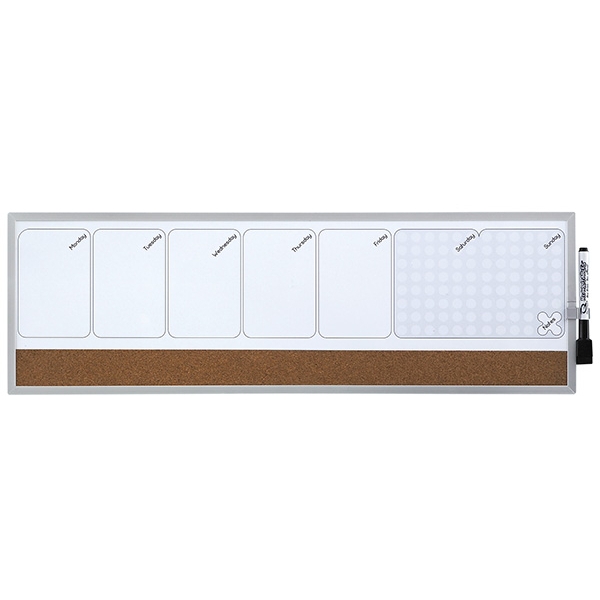 Organizer magnetico settimanale 58,5x19cm orizzontale quartet - Z05098