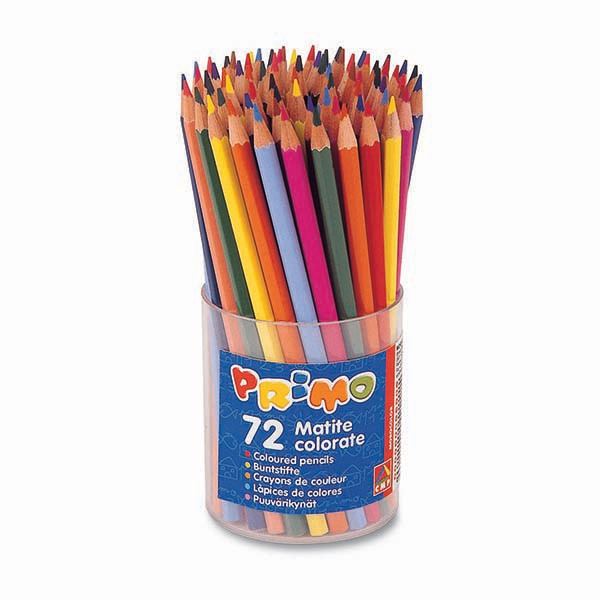 Bicchiere da 72 pastelli colorati 100 fsc in 12 colori primo - Z05226