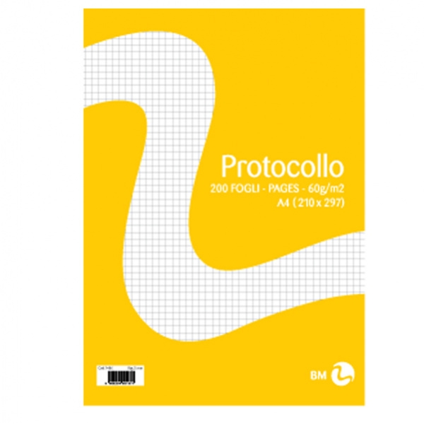 Fogli protocollo A4 60gr 20fg 5mm bm - Z05257