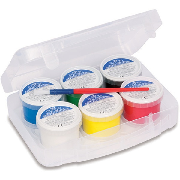 Valigetta 6 colori a dita 100gr c/pennello cmp - Z05275