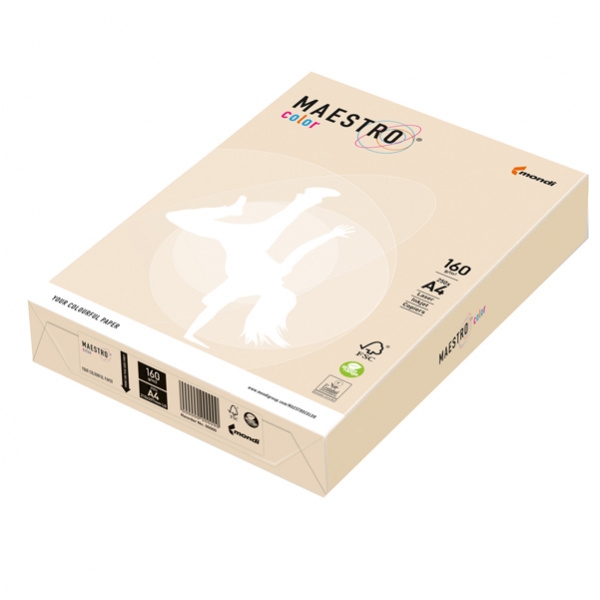 Carta maestro color A4 210x297mm 160gr 250fg avorio/crema tenue cr20 mondi - Z05352