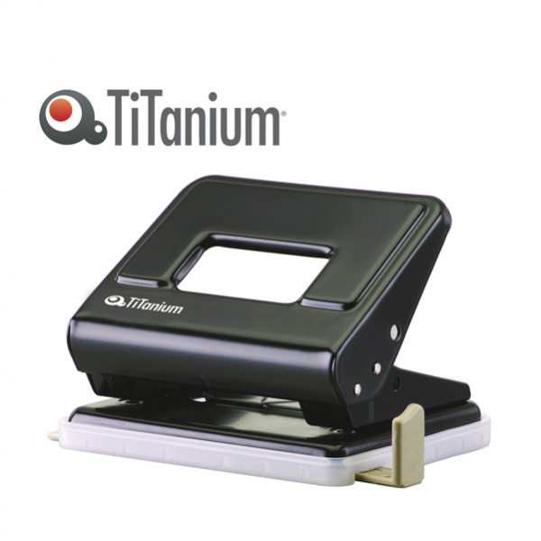 Perforatore 2 fori in metallo nero titanium - Z05660