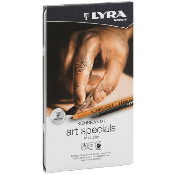 Astuccio metallo assortimento 12 matite rembrant art special schizzo lyra - Z05714