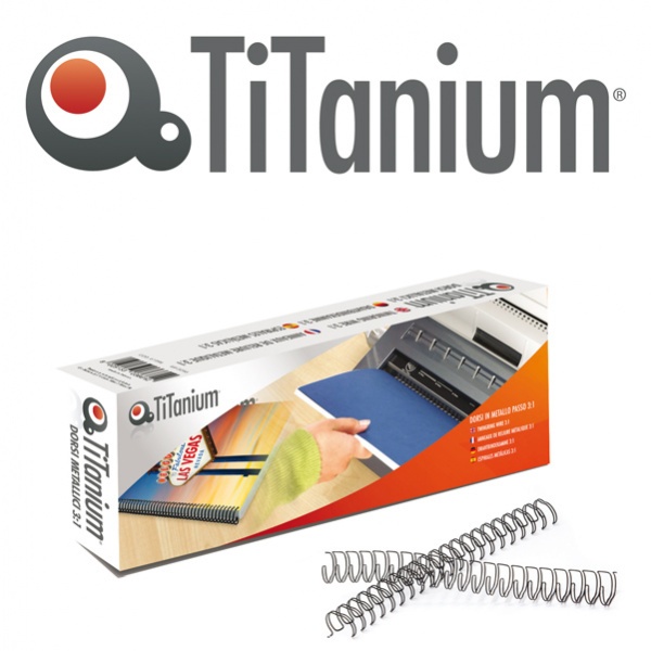 Scatola 50 dorsi metallo 14mm bianco 34 anelli titanium - Z05868