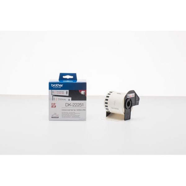 Nastro ades in carta stampa a due colori NeroRosso/Bianco 62mm - 15.26 metri lu - Z06099
