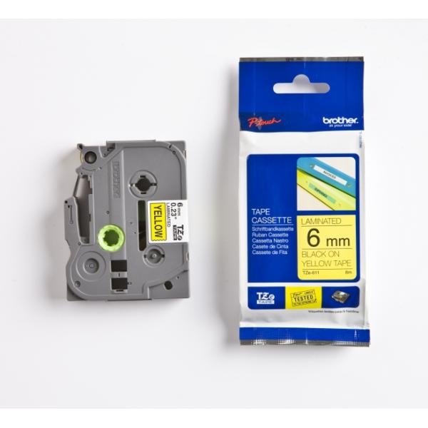 Nastro Brother TZ611/TZE611 (TZE611) nero-giallo - Z06158