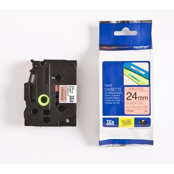Nastro Brother TZB51/TZEB51 (TZEB51) nero-arancio fluo - Z06159