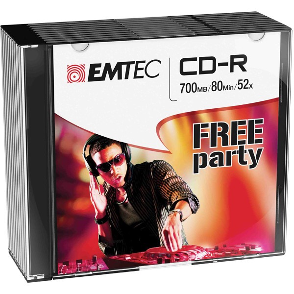 Cd-r emtec 80min/700mb 52x slim case (kit 10pz) - Z06315