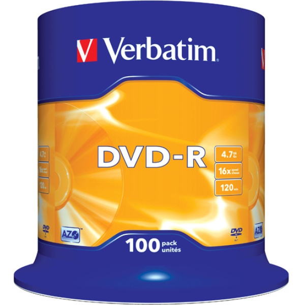 Scatola 100 dvd-r spindle 16x 4.7gb serigrafata - Z09422