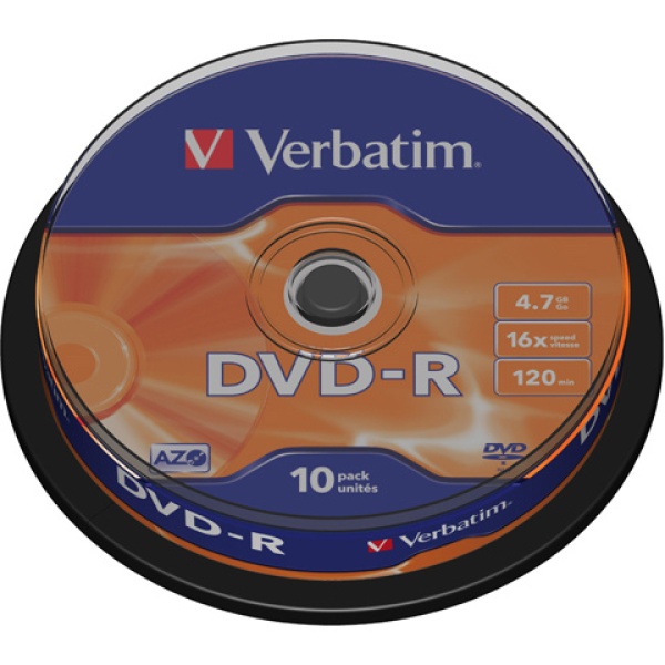 Scatola 10 dvd-r spindle 16x 4.7gb 120min.serigrafato - Z09448
