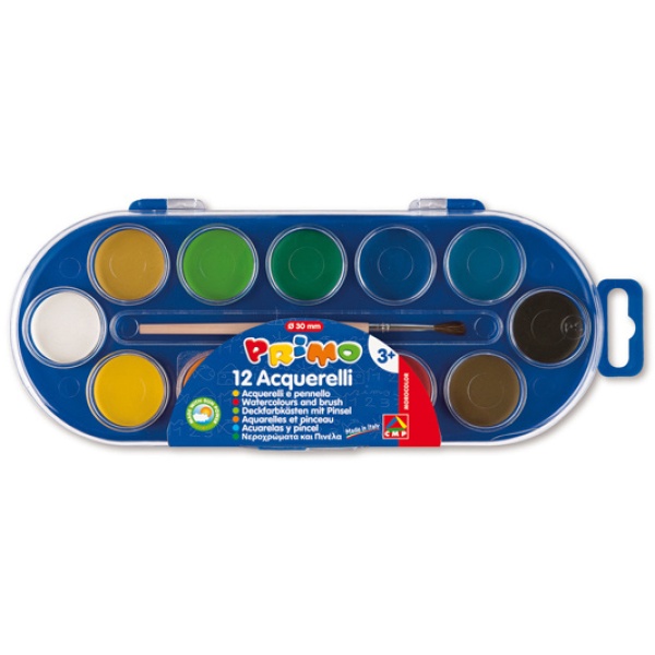 Pastiglie acquerello in 12 colori ø 30mm cmp - Z09620