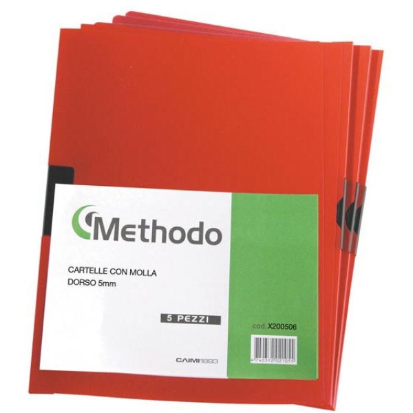 Cartellina pvc c/molla dorso 5 rosso spring file 22x31 - Z09714