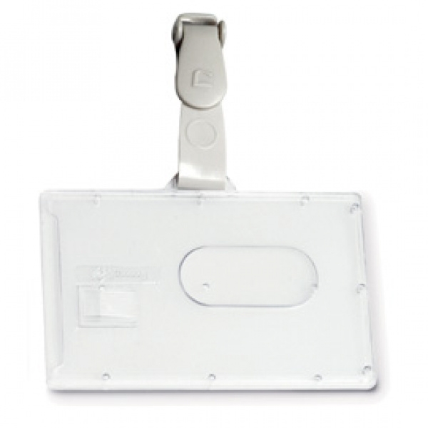 Portabadge rigido pocket l460 53x85mm c/clip in plastica - Z09848