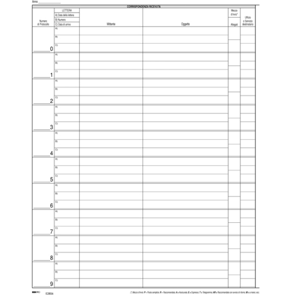 Registro corrispondenza arrivo-partenza 50pag. 31x24 e2806 - Z09854