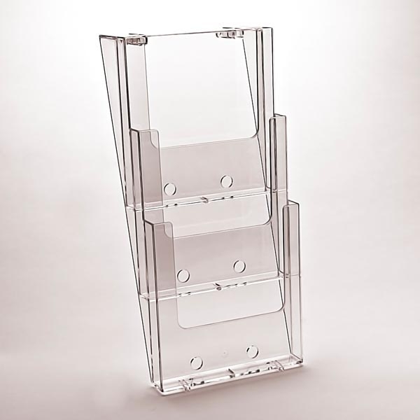 Porta depliant a 3 tasche A4 da parete trasparente - Z09871