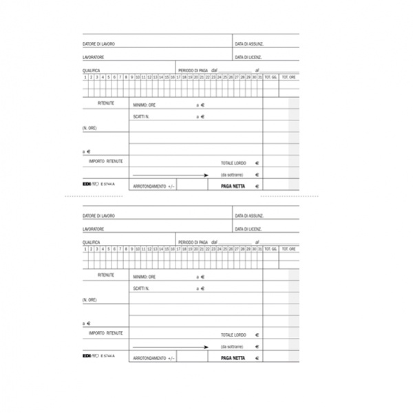 Blocco retribuzioni domestici 24x15cm 25fg 3copie ric. e5744a edipro - Z09874