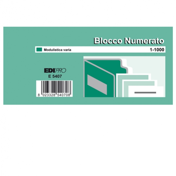 Set 10 bl. da 100 numeri (blocco numerato 1-1000) 6x13 e5407 - Z09897