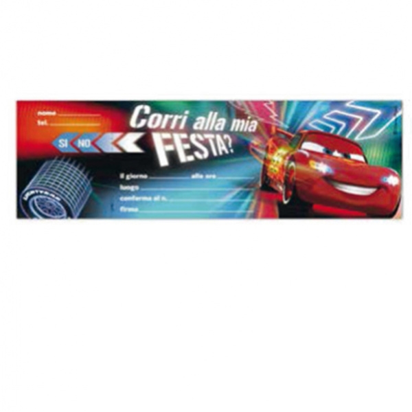 Blocchetto 10 inviti alla festa cars 2 disney sadoch - Z10252