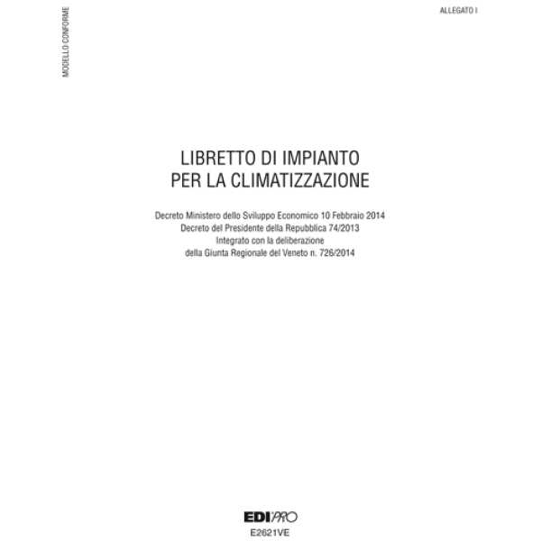 Libretto impianto climatizzazione veneto 297x210mm 48pag e2621ve edipro - Z10379