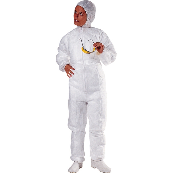 Tuta con cappuccio ppl tg. xl bianco monouso - Z10599