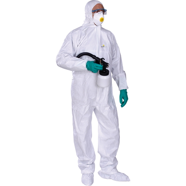Tuta protez.da rischio chimico dt115 tg. l bianco monouso - Z10600