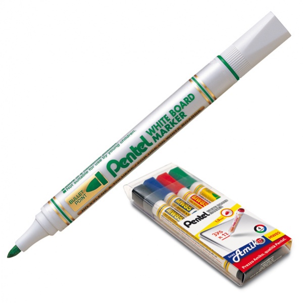 Taschetta 4 marcatore white board mw85 punta tonda amiko - Z10674