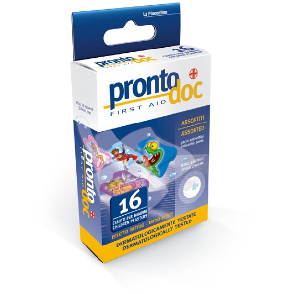 Scatola 16 cerotti kids tatoo prontodoc - Z10707