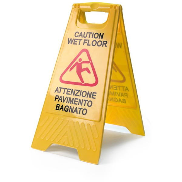 Cartello "pavimento bagnato" 30x62cm in factory - Z10807