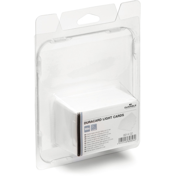 100 tessere bianche 0,5mm x duracard id300 durable - Z10845
