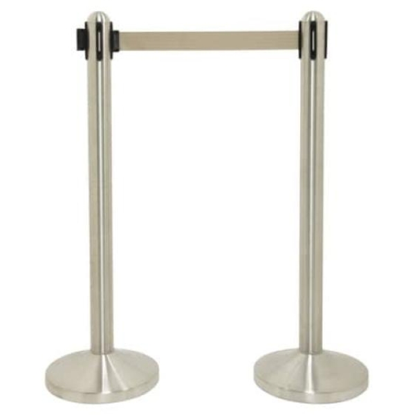 1 colonnina segnapercorso cromata con nastro grigio 210cm securit - Z10869