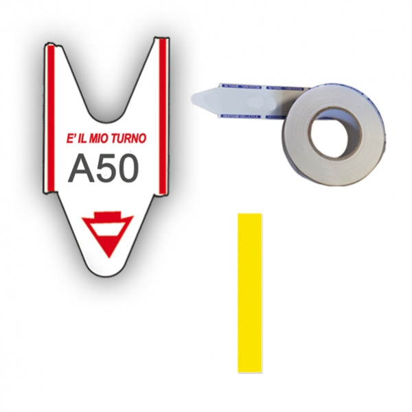 5 rotoli da 2000 tickets giallo per elimina code printex - Z10904