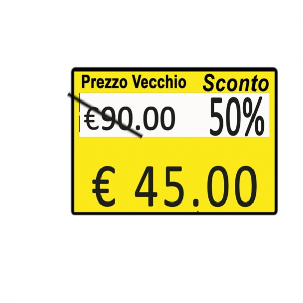 Pack 10 rotoli 600 etich. 26x19mm "taglio prezzo..." giallo perm. printex - Z10992