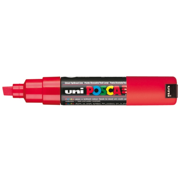 Marcatore uni posca pc8k punta scalpello rosso - Z11048