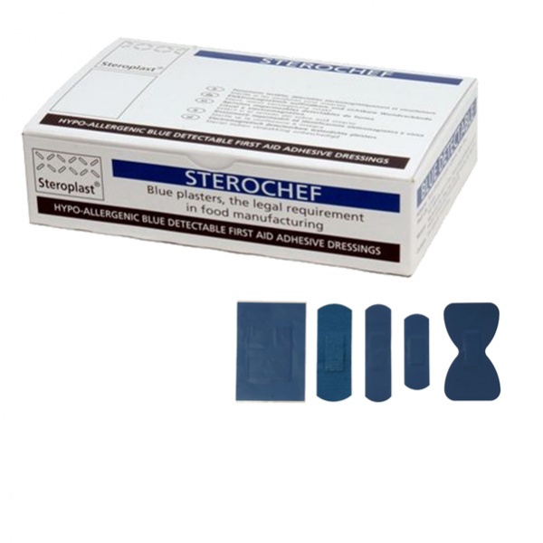 Scatola 100 cerotti assort. in 5 misure blu detectable - Z11082