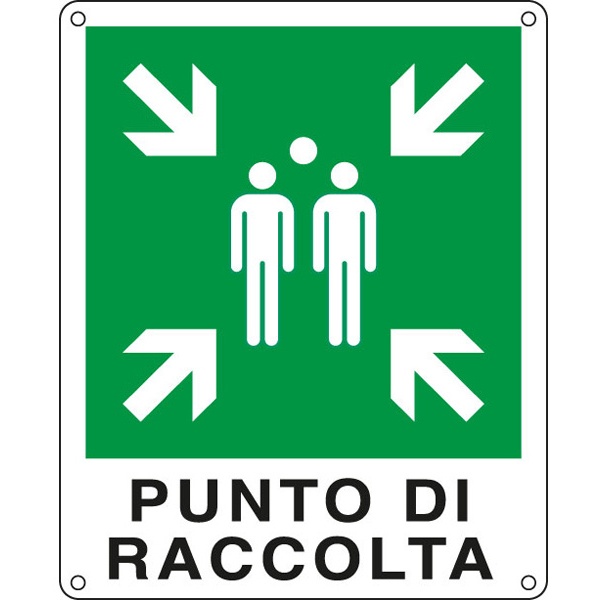 Cartello alluminio 25x31cm 'punto di raccolta' - Z11336