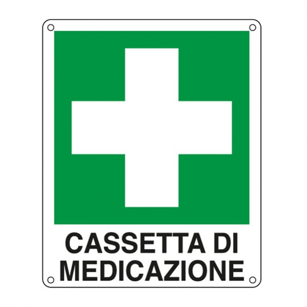 Cartello alluminio 12x14,5cm 'cassetta di medicazione' - Z11338