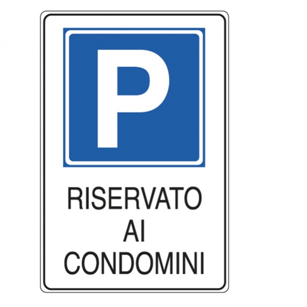 Cartello alluminio 20x30cm 'parcheggio riservato ai condomini'' - Z11342