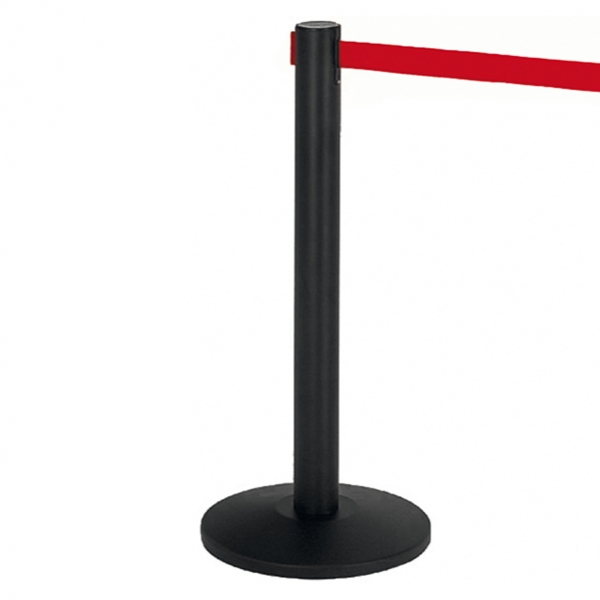 1 colonnina segnapercorso nera con nastro 200cm rosso alfa - Z11431