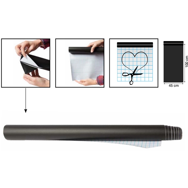 Lavagna adesiva in rotolo 100x45cm nero securit - Z11442