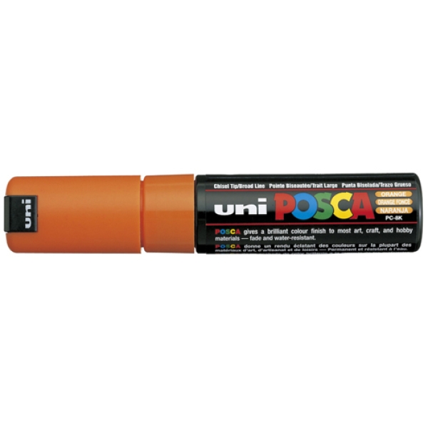 Marcatore uni posca pc8k punta scalpello arancio - Z11492