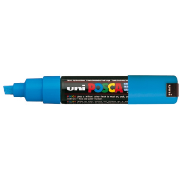 Marcatore uni posca pc8k punta scalpello azzurro - Z11494