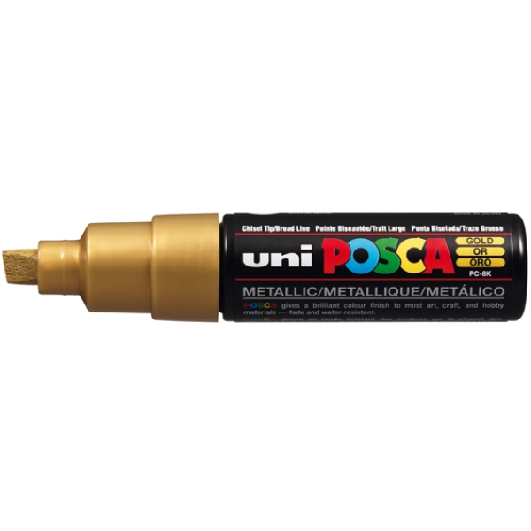 Marcatore uni posca pc8k punta scalpello oro - Z11495
