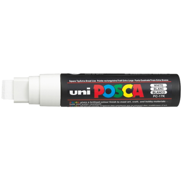 Marcatore uni posca pc17k punta scalpello 15mm bianco - Z11498