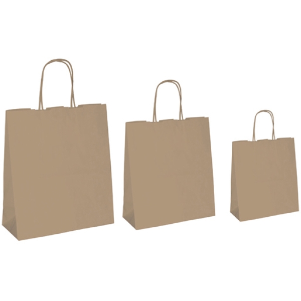25 shoppers carta biokraft 26x11x34,5cm neutro cordino avana - Z11692