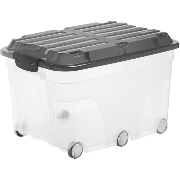 Contenitore compact con ruote 57lt con coperchio nero - Z12104