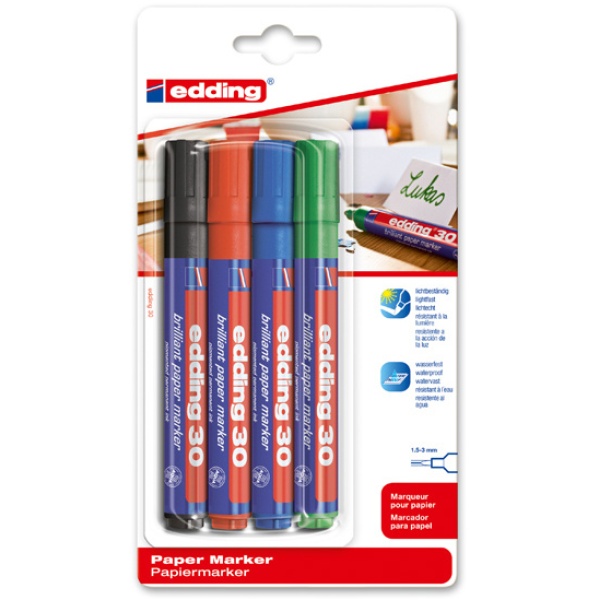 Scatola 10 marcatori edding 30 permanente punta tonda colori assoritit - Z12396