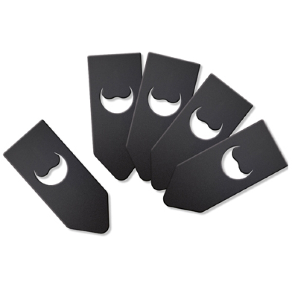 Set 10 targhette nere per bottiglia 6,5x16cm securit - Z12415